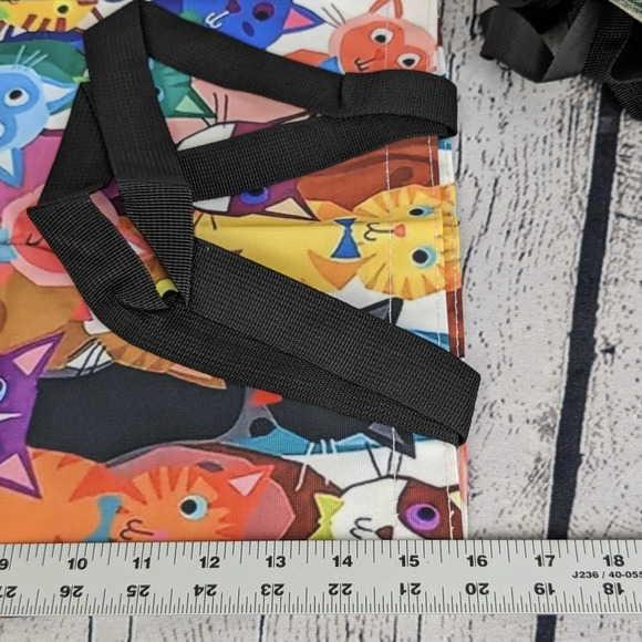 Multiple cats bright colors tote, reusable shopping bag - Picture 5 of 6